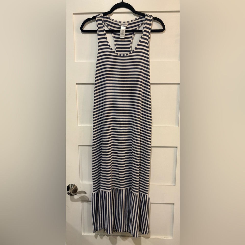 Striped Black and White Women’s Midi Dress Sz M